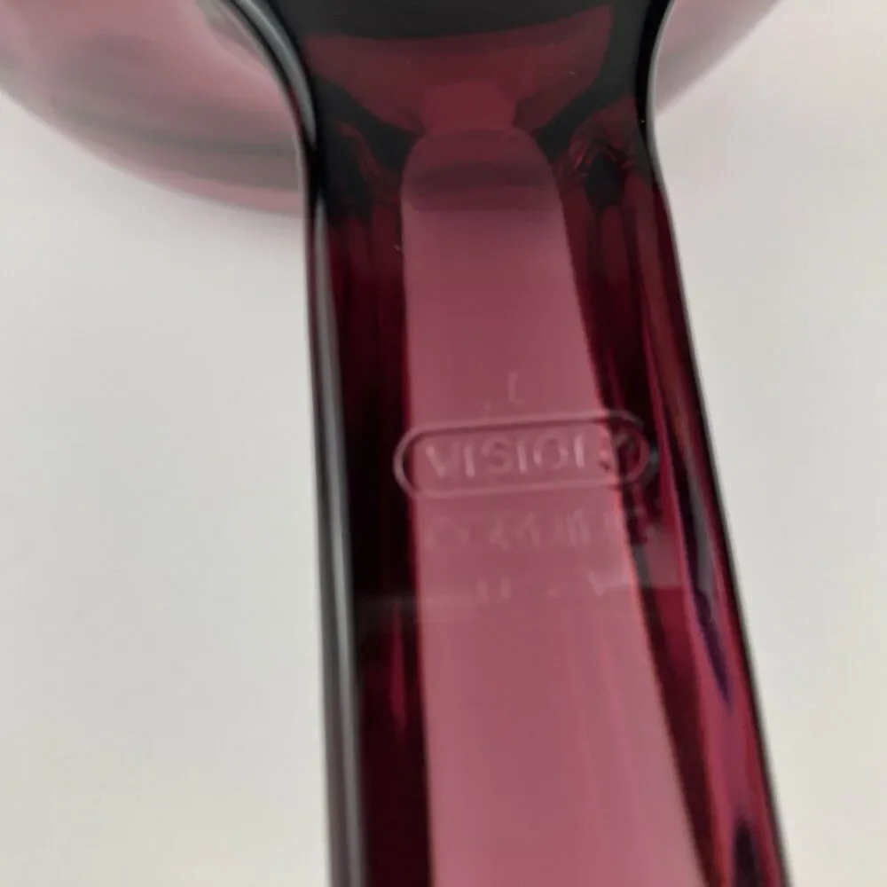 Pyrex Corning Ware Visions Cranberry Purple Cookware Glass Saucepan /w Lid VTG